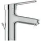Waschtischarmatur aus Chrom von Ideal Standard, mit einem Hebel zur Regelung des Wasserflusses und einer seitlichen Ablgarnitur zur Nutzung.